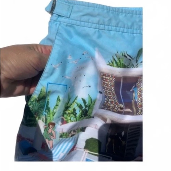Orlebar Brown Bulldog Sanda Anderlon Pool Print Swim Shorts Size 30 - Picture 3 of 12